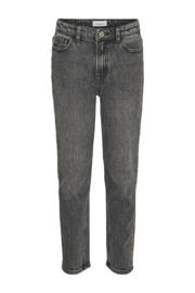 thumbnail: Grey denim meisjes VERO MODA GIRL high waist mom jeans van denim met rits- en knoopsluiting en effen