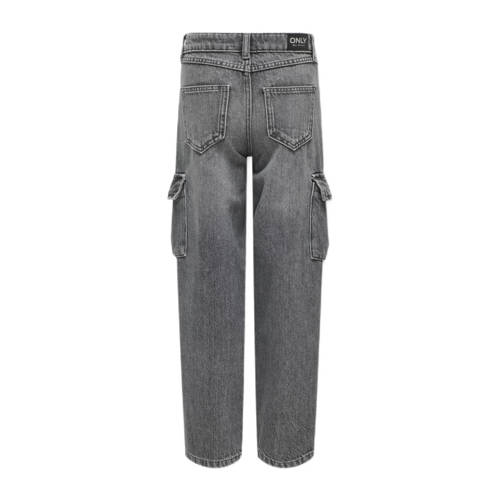 Only KIDS GIRL wide leg jeans KOGHARMONY dark grey denim Grijs Effen 152