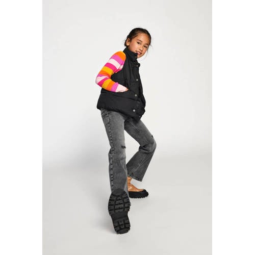 KIDS ONLY GIRL wide leg jeans KOGJUICY LIFE medium grey denim Grijs Effen