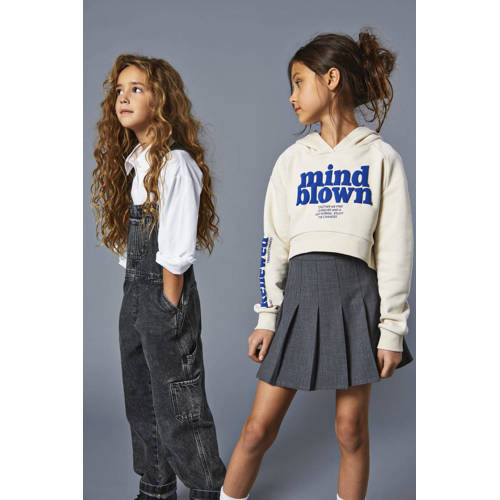 Only KIDS GIRL korte rok grijs melange Meisjes Polyester Effen 146