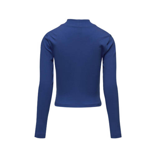 Only KIDS GIRL longsleeve KOGLINEA LIFE hardblauw Meisjes Stretchkatoen Opstaande kraag 146 152
