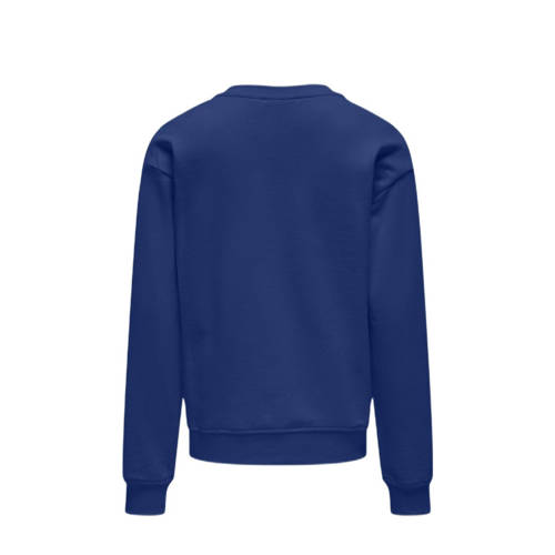 Only KIDS GIRL sweater KOGLISSIE met backprint hardblauw Backprint 146 152