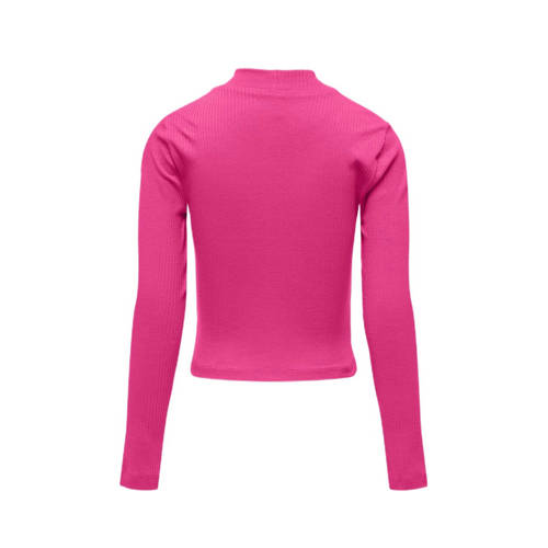 Only KIDS GIRL longsleeve KOGLINEA LIFE hardblauw Roze Meisjes Stretchkatoen Opstaande kraag 134 140