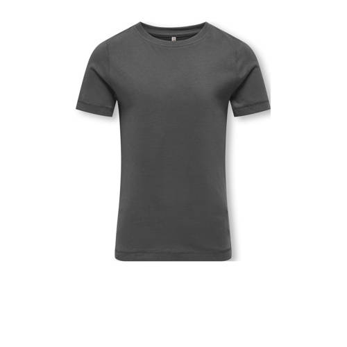 KIDS ONLY GIRL T-shirt KOGDOLLA met backprint donkergrijs Meisjes Katoen Ronde hals