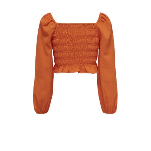 Only KIDS GIRL top KOGHELENE warm oranje Meisjes Polyester Boothals Effen 152
