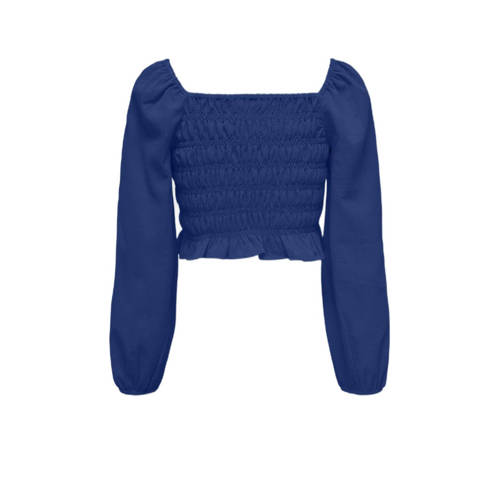 Only KIDS GIRL top KOGHELENE hardblauw Meisjes Polyester Boothals Effen 158