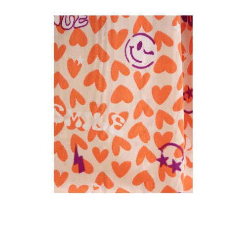 Shoeby high waist flared broek met all over print oranje Meisjes Polyester 146 152