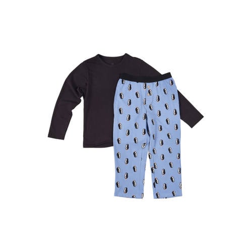 Little Label pyjama met all over print op de broek Blauw Jongens Stretchkatoen Ronde hals