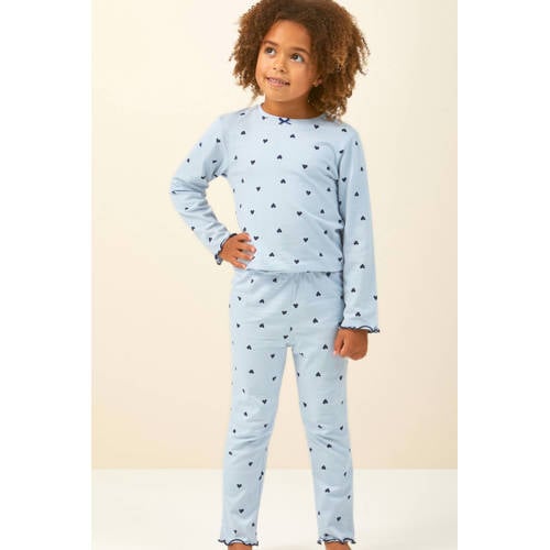 Little Label pyjama met hartjes Wit Meisjes Stretchkatoen Ronde hals Hartjes