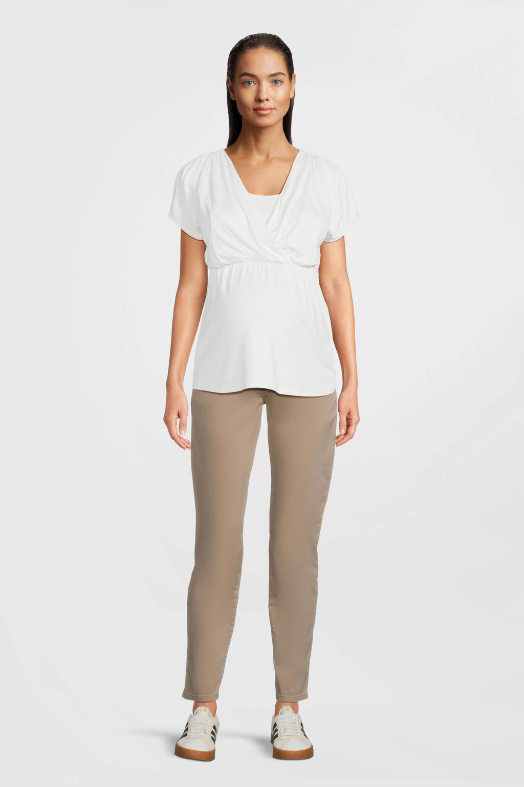 LOVE2WAIT regular fit zwangerschapsbroek met dierenprint bruin/beige