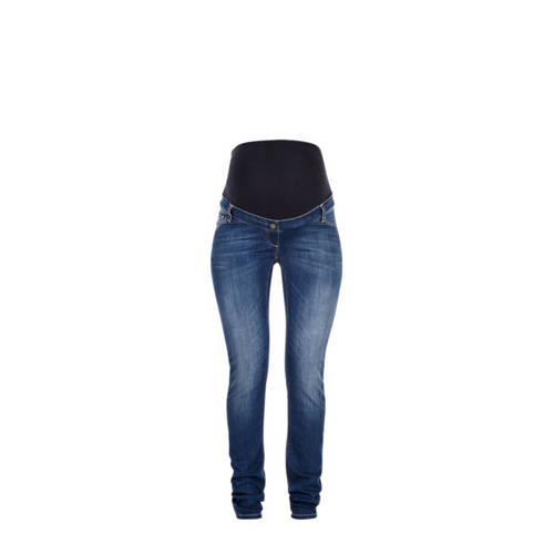 love2wait skinny fit zwangerschaps jeans Sophia 32' Stonewashed Blauw Dames Stretchdenim 290