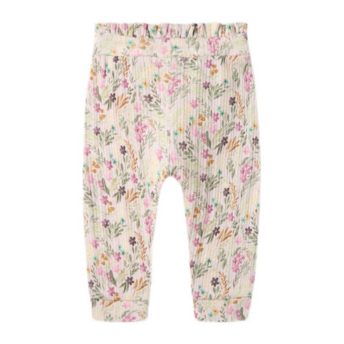 Name it BABY gebloemde broek NBFKEJSA roze paars Ecru Meisjes Katoen 74