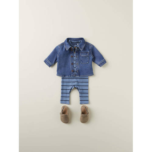 name it BABY pyjama NBMKILO blauw Jongens Katoen Ronde hals Streep 68