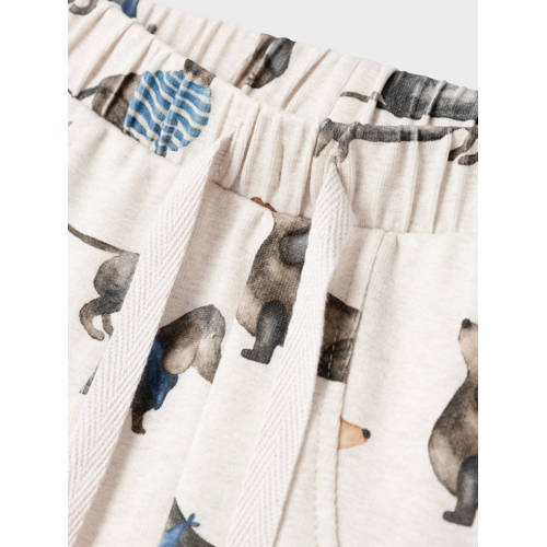 name it BABY broek NBMKINGO met all over print beige groen blauw Jongens Katoen 74