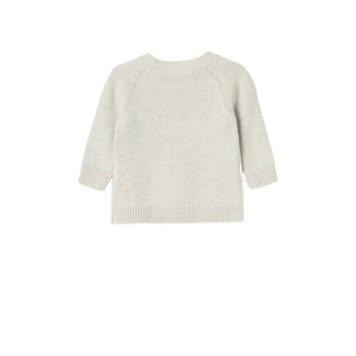 Name it BABY gebloemd gebreid vest NBFKIMMIE beige roze groen Meisjes Katoen Ronde hals 50
