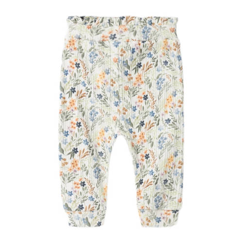 name it BABY gebloemde broek NBFKEJSA ecru groen blauw Meisjes Katoen 74