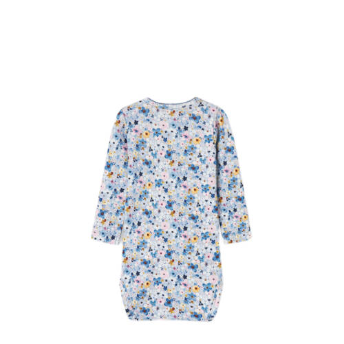 name it BABY Romper Blauw Meisjes Katoen Ronde hals Bloemen 74