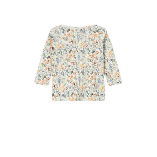 Name it BABY gebloemde longsleeve NBFKEJSA beige groen blauw Meisjes Katoen Ronde hals 68