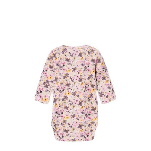 name it BABY Romper Roze Meisjes Katoen Ronde hals Bloemen 74