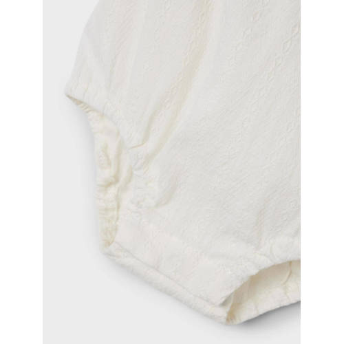 name it BABY romper NBFLEMARIE met ruches offwhite Wit Meisjes Katoen Mao kraag 68