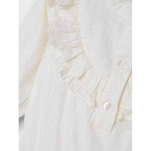 name it BABY romper NBFLEMARIE met ruches offwhite Wit Meisjes Katoen Mao kraag 68