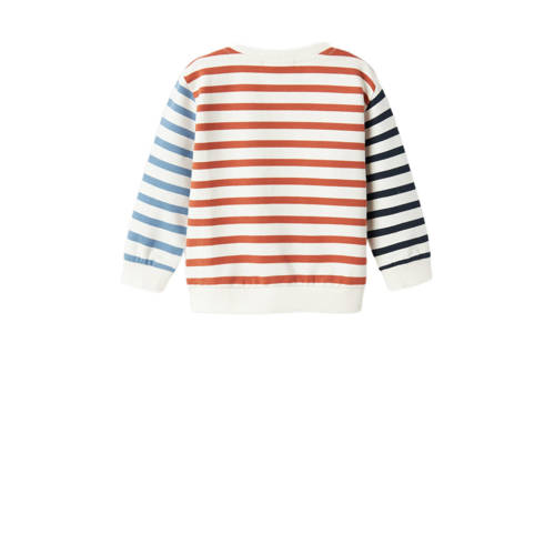 Name it BABY sweater ecru Trui Jongens Katoen Ronde hals Streep 56