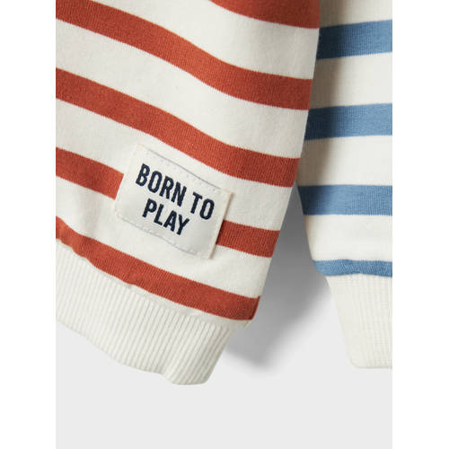 name it BABY sweater ecru Trui Jongens Katoen Ronde hals Streep 56