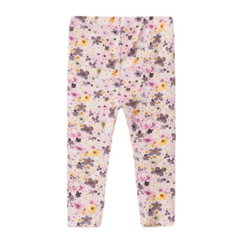 name it BABY gebloemde regular fit legging NBFLOSA roze Meisjes Katoen 62