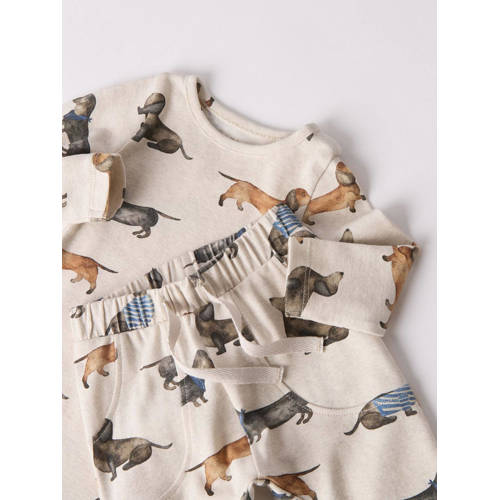 Name it BABY romper NBMKINGO zand groen blauw Beige Jongens Katoen Ronde hals 74