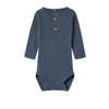 NAME IT BABY ribgbreide romper NBMKAB blauw melange