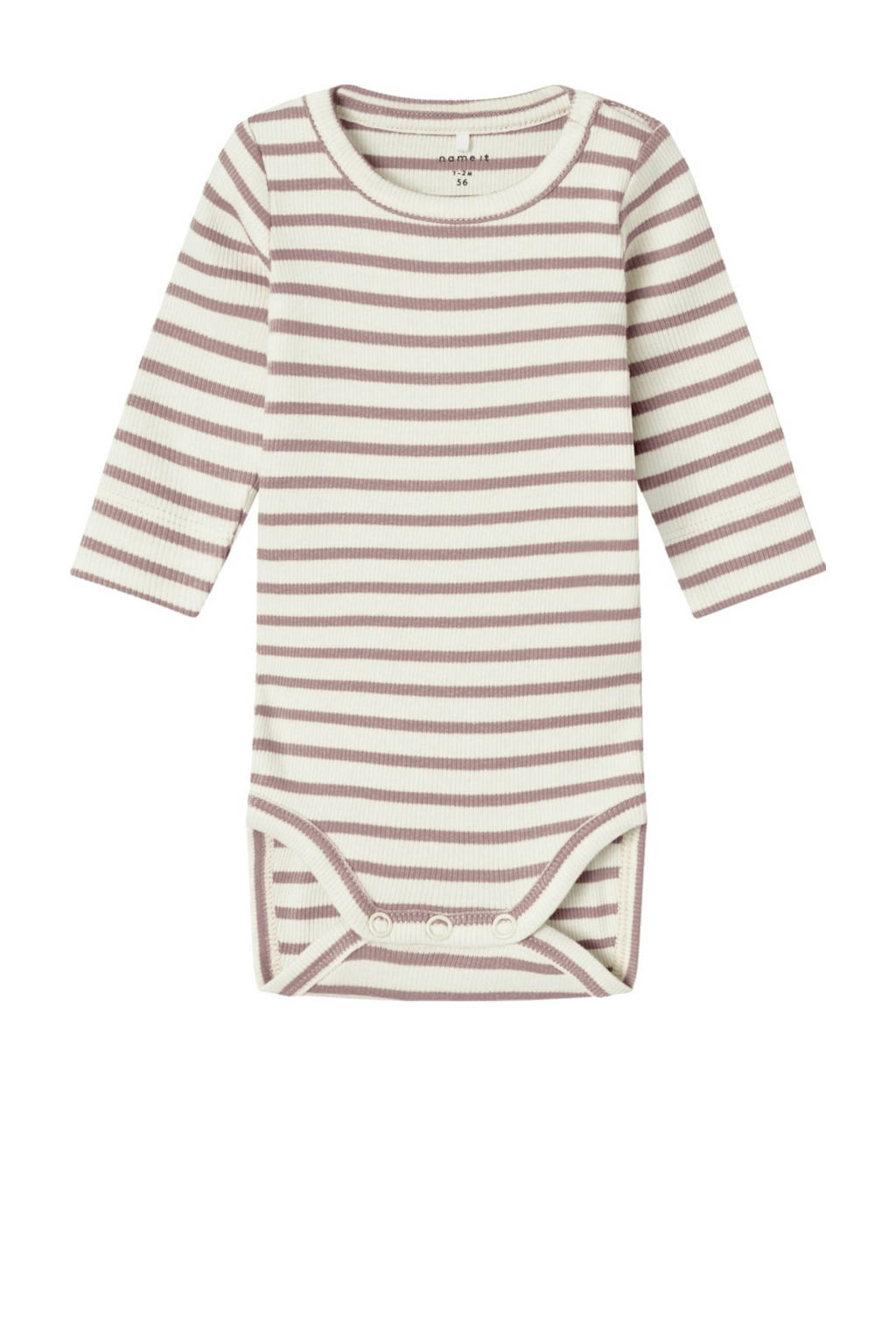NAME IT BABY gestreepte romper NBNBANI mauve/ecru