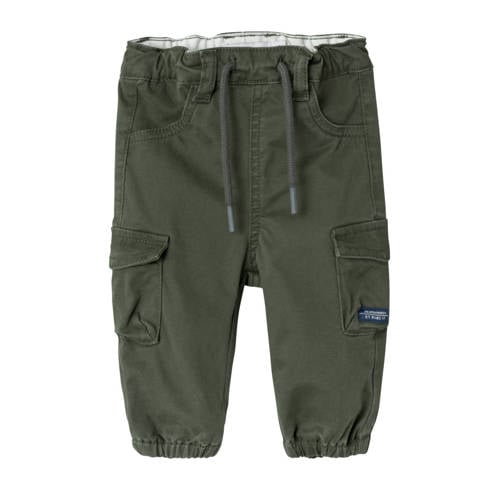 NAME IT BABY baby cargobroek NBMBEN Groen Jongens Katoen Effen