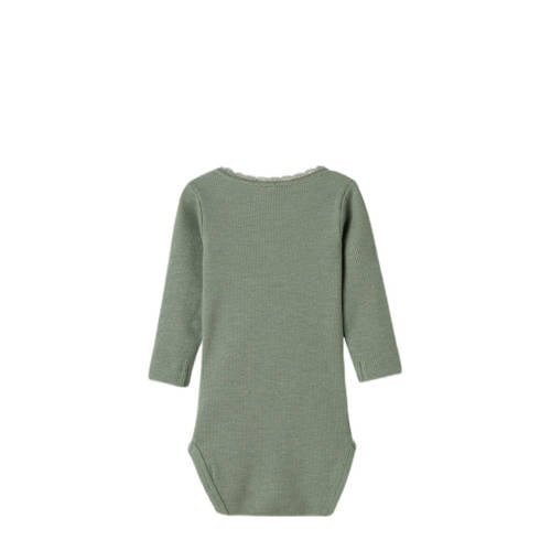 Name it BABY romper NBFKAB zachtgroen Meisjes Katoen Ronde hals Effen 80