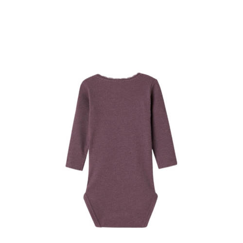 Name it BABY romper NBFKAB paars melange Meisjes Katoen Ronde hals Effen 74