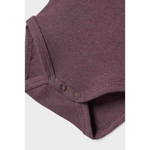 name it BABY romper NBFKAB paars melange Meisjes Katoen Ronde hals Effen 74