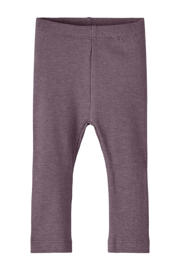thumbnail: Paarse NAME IT BABY baby skinny broek melange van katoen met regular waist en elastische inzet