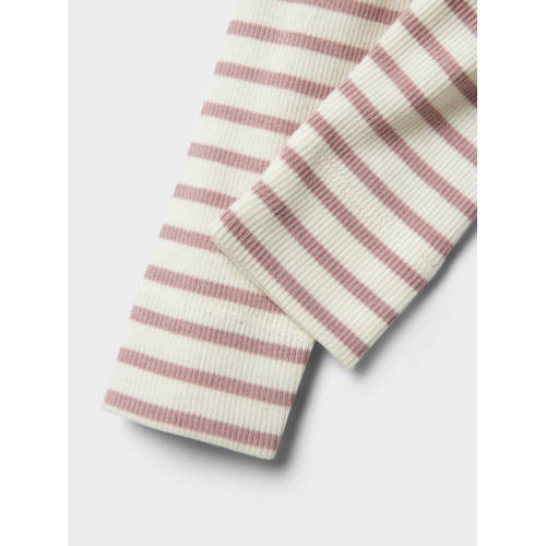 name it BABY gestreepte broek NBNBANI roze ecru Jongens Katoen Streep 74