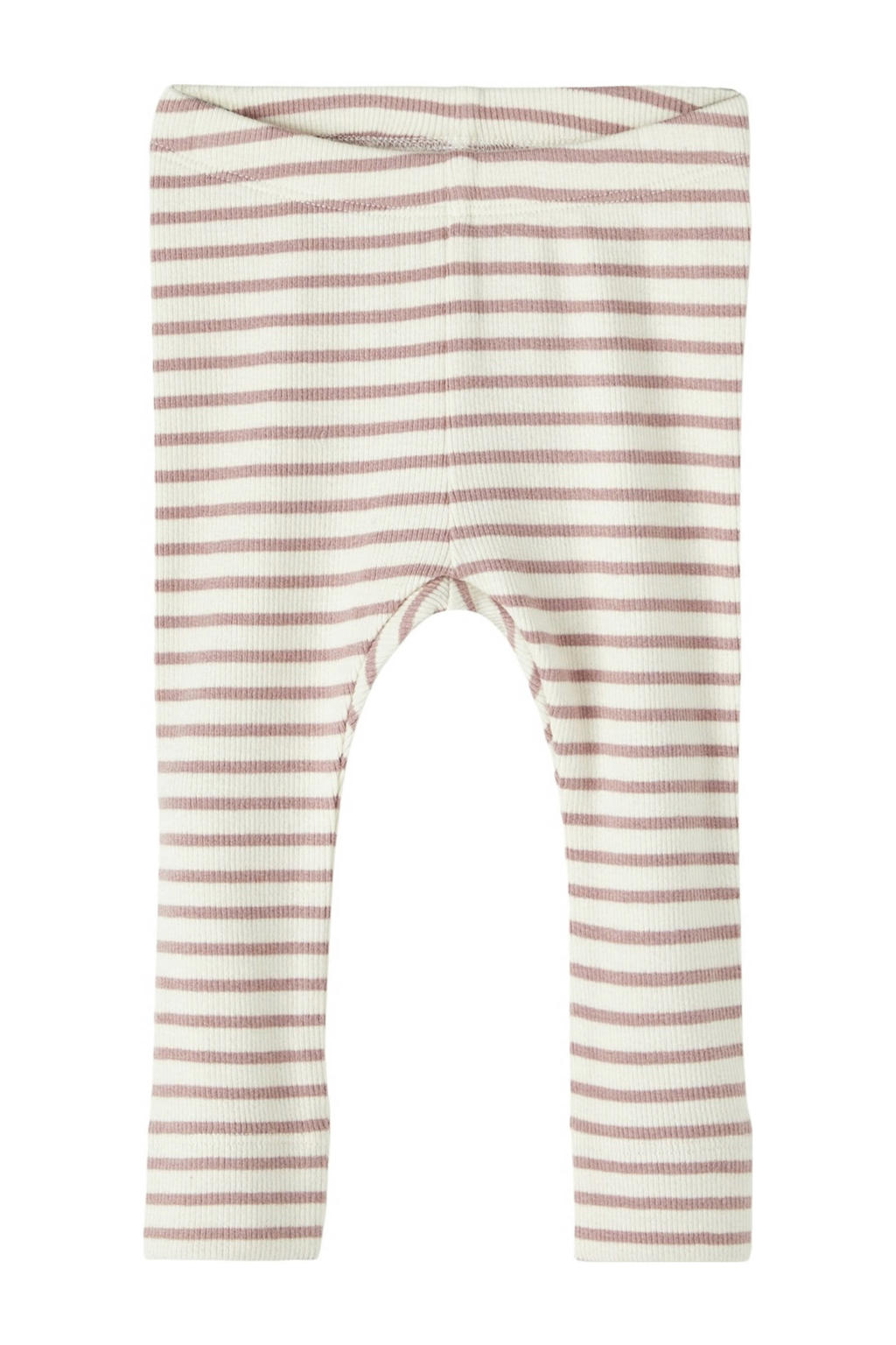 Lichtgrijze jongens NAME IT BABY gestreepte broek mauve van katoen met super skinny fit, elastische tailleband en effen