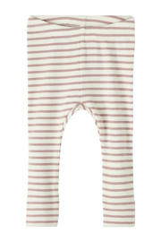 thumbnail: Lichtgrijze jongens NAME IT BABY gestreepte broek mauve van katoen met super skinny fit, elastische tailleband en effen