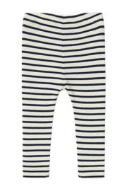 thumbnail: Donkerblauw en ecru jongens NAME IT BABY gestreepte broek van katoen met elastische tailleband