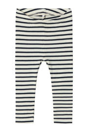 thumbnail: Donkerblauwe jongens NAME IT BABY gestreepte broek van katoen met super skinny fit, elastische tailleband en effen