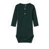 NAME IT BABY ribgbreide romper NBMKAB diep donkergroen melange