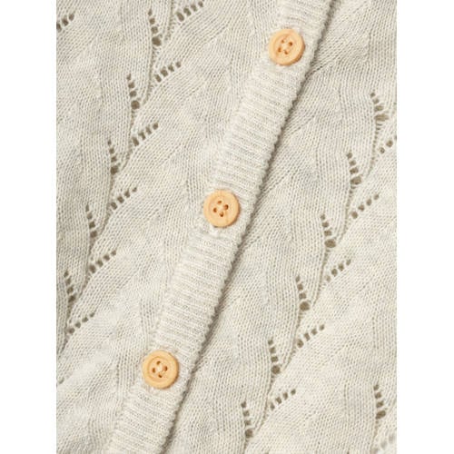 name it MINI vest NMFBANNI ecru melange Meisjes Katoen Ronde hals Effen 104