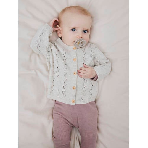 name it MINI vest NMFBANNI ecru melange Meisjes Katoen Ronde hals Effen 104