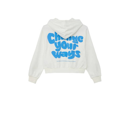 s.Oliver hoodie wit Trui Meisjes Katoen Capuchon Backprint 158 164