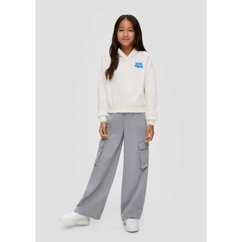s.Oliver hoodie wit Trui Meisjes Katoen Capuchon Backprint 158 164