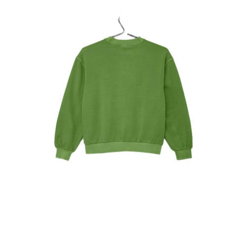 s.Oliver sweater met tekst frisgroen Tekst 134 140