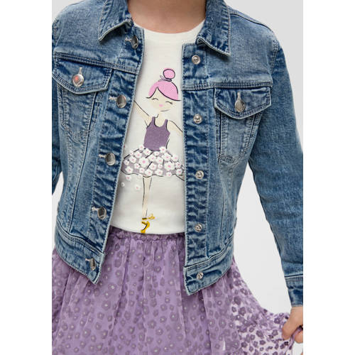 s.Oliver longsleeve met printopdruk wit Meisjes Katoen Ronde hals Printopdruk 128 134