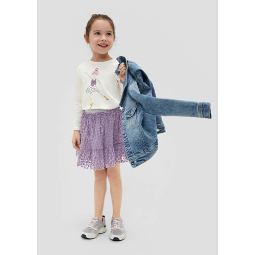 s.Oliver longsleeve met printopdruk wit Meisjes Katoen Ronde hals Printopdruk 128 134