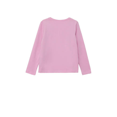 s.Oliver longsleeve met printopdruk roze Meisjes Katoen Ronde hals Printopdruk 92 98